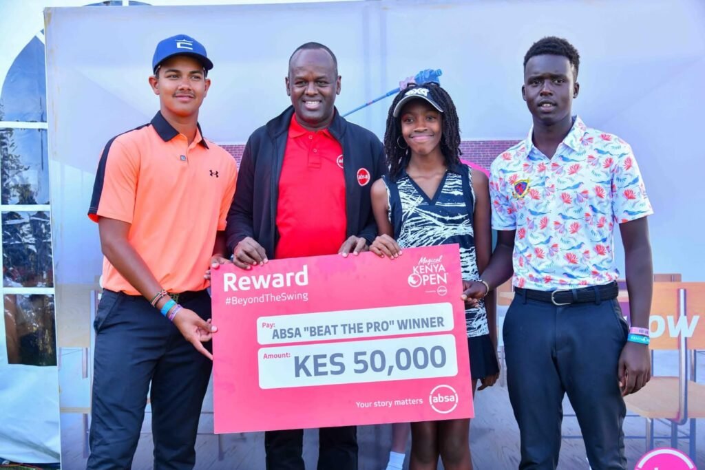 ABSA presenting prize to tourney winner 